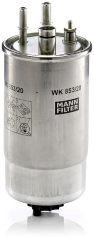 MANN-FILTER, WK 853/20 Kraftstofffilter | Für PKW, Schutz des Kraftstoffsystems, Injektorschutz, Zuverlässige Kraftstoffversorgung, Echte OE-Technologie