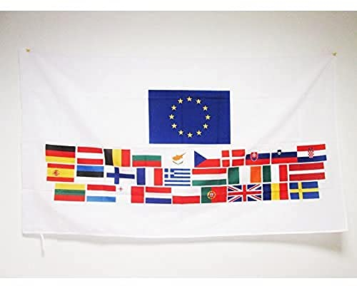 BANDIERA UNIONE EUROPEA 28 STATI MEMBRI 150x90cm - BANDIERA PAESI UE 90 x 150 cm foro per asta - AZ FLAG