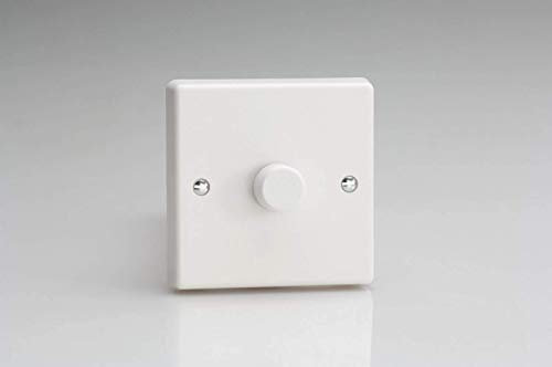 Varilight 1 Gang 2-Way Push-On/Off Rotary Dimmer Switch HQ3W White Plastic 1x 60-400W