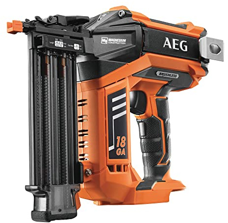 AEG - Clavadora Eléctrica a Batería 18V PRO18V Brushless 18Ga - 2 Modos Disponibles - Ajuste sin Herramienta - Marco de Magnesio Resistente - Caja Incluida - B18N18-0