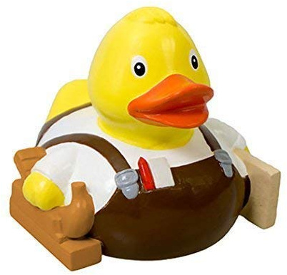 ZYZYZK Quietsche-Ente Gummiente Badeente Tischler - Gelb - 1 Stück - Unisex - Kid - Badezeug