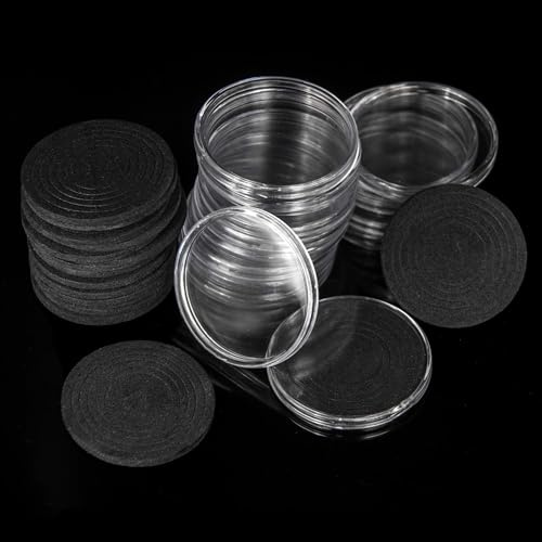 Uncle Paul 20 Sets 46MM Coin Capsules with 6 Sizes (20/25/30/35/40/46MM) Adjustable Protect Foam Gasket Coin Holder Case for Coin Collection DC0340
