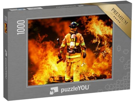 puzzleYOU: Puzzle 1000 Teile „Feuerwehrmann im Feuer“ – aus der Puzzle-Kollektion Feuerwehr