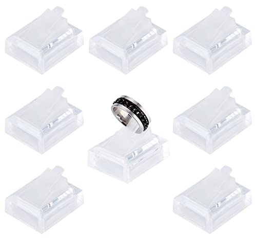 SUNNYCLUE 8 Stück Acryl Ring Display Halter Durchsichtiger Kunststoff Transparent Quadratisch Aufbewahrungsständer Vitrinen Organizer Für Schmuck Türme Hochzeiten Ringe Männer Frauen Messen Geschäfte
