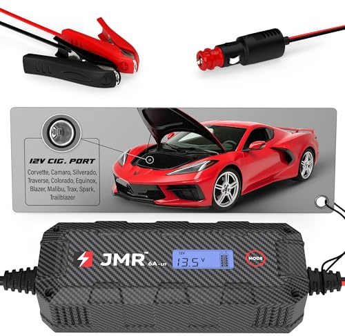 JMR Batterieladegerät für Chevrolet Corvette Camaro Silverado Traverse Colorado Equinox Blazer Malibu Alle Modelle Autobatterie Ladegerät Erhaltungsladegerät Akkuladegerät (Lithium-Modus hinzufügen)