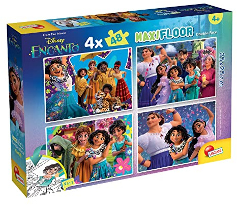 Lisciani - DISNEY - Encanto - Maxifloor Puzzle 4x48 Piezas - Para niños a partir de 4 años - Desarrolla la motricidad fina, la atención, la memoria y la lógica