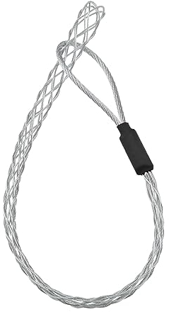 VGOL Chaussette de Traction de Câble pour 6 à 10mm Câble en Acier Inoxydable Galvanisé Anti-dérapant Manchon de Traction Câble en Maille Flexible Chaussette de Câble Longueur 27cm, Noir