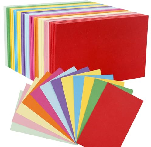 Fiche Bristol, 600 Pièces Cartes de Révision Colorés, 7.6 x 12.7cm Fiche de Révision, Cartes d’Index pour Vocabulaire, Apprentissage, Bureau, École, Modération(12 Couleurs, 150 g/m²)