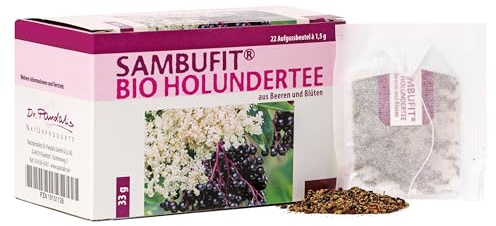 Sambufit® Bio Holundertee, Holundertee aus Bio- Holunderblüten und Bio- Holunderbeeren