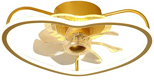 entyze Modern Creativity 42W Ceiling Fans with Lights,with Timing Function Ceiling Fan with Lights and Remote, 3 Wind Speeds Ceiling Light with Fan for Bedroom, Kitchen/Gold