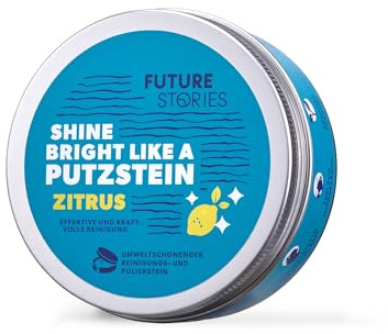 Future Stories Putzstein Zitrus - Reiniger gegen Schmutz, Fett, Kalk, für Küche, Gartenmöbel, Schuhe, kratzfrei polieren - 375 g