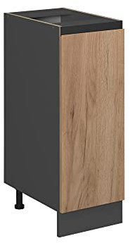 Vicco Apothekerschrank R-Line, Medizinschrank für die Küche, Goldkraft Eiche/Anthrazit, AP Marmor
