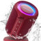 Deeyaple Bluetooth Lautsprecher Klein Tragbarer Musikbox 5.3 IPX7 Wasserdicht Kabellose Stereo Pairing Freisprech RGB Licht für Outdoor Camping Garten Party Reise (Rot)