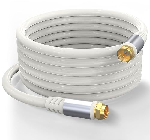 Laisomeke Cavo coassiale RG6 con connettori F, 1,5 m, cavo coassiale TV quadruplo, prolunga per cavo satellitare audio video digitale a parete, connettori a compressione placcati oro, 1,5 m