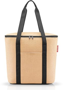 reisenthel thermoshopper Raffia Black – Kühltasche für den Einkauf oder das Picknick mit 2 Trageriemen – Aus wasserabweisendem Material