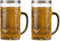 Plastic Pint Glasses Set of 2, 1L Large Beer Mugs with Handles, Reusable Drinking Glasses Beer Stein for Club, Bar & Party