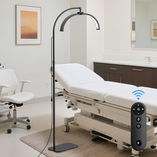 LED wimpernverlängerung lampe,halbmond lampe für kosmetikstudio,22 Zoll wimpern licht lampes mit Telefonständer,Kopf verstellbar um 360 °,3000K-6000K,kosmetiklampe für Beauty,Tattoos,Maskenbildner