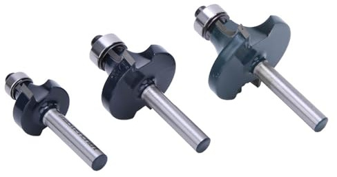 Yinhing Bit Router 3pcs, Bit Router 1/4 Gambo con Fresatura a Legna Cuscinetto 1/4 Pollici Impostato per Arrotondamento