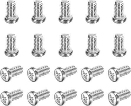 sourcing map Lot de 50 vis à métaux cruciformes à tête cylindrique M4 x 8-0,7 mm, en acier au carbone, filetage complet