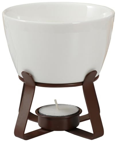 Olla para derretir chocolate, juego de fondue de chocolate, mini juego de fondue de cerámica, olla para derretir queso con 2 tenedores, calentador de mantequilla de 300 ml para fiesta, hogar, cumplea