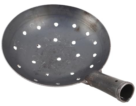 BESPORTBLE Louche de Jardin en Fer 23 CM à Trous 1 CM, Pelle à Tamis Réutilisable pour Nettoyage Agricole, Entretien des Bassins, Caniveaux et Drainage, Outil Multifonction pour Tamiser Boue