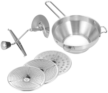 Milisten Kitchen Potato Ricer Stainless Steel Food Masher with Handle and Thick Pressure Plate for Manual Vegetable and Fruit Mashing