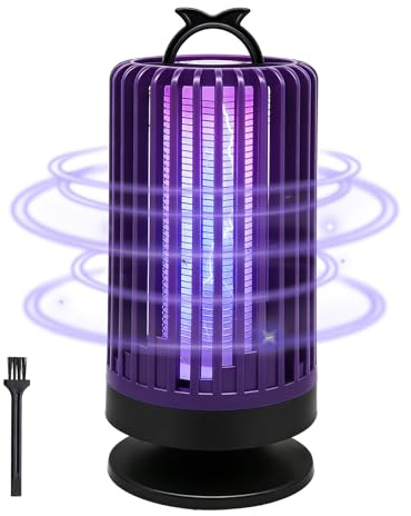 KUIRUNRX® Lampara Antimosquitos, Luz LED USB Recargable UV, Lampara Mata Moscas Eléctrico para Interior y Exterior (Morado)