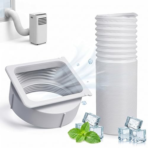 Extensión de manguera de aire acondicionado, kit de conector de manguera de escape portátil para Midea, manguera de aire acondicionado extensible de 1,5 m, con conector de 15 cm, adaptador de