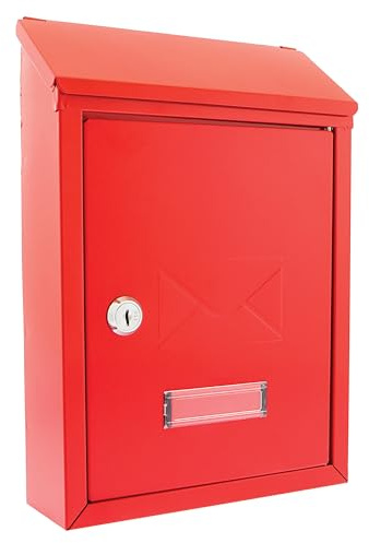 Burg-Wächter MB09R Avon Stahlbriefkasten, rot, Small