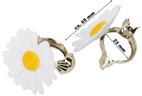 Donauklammer Ø 23 mm Motiv Gerbera Weiss, 2 Stück