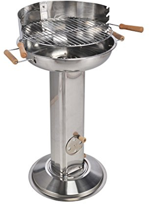 Säulengrill aus Edelstahl / Höhe: 83 cm