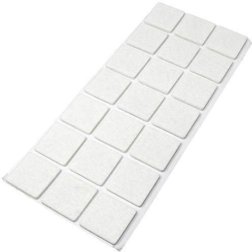 Adsamm® / 21 x feltrini autoadesivi/Bianco / 30x30 mm/Quadrato/piedini per mobili in feltro da 3.5 mm di spessore/pad protettivi per arredi