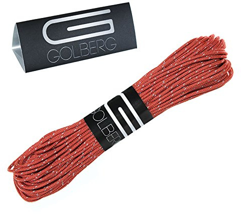 GOLBERG G 1,8 mm fluoreszierendes reflektierendes Paracord – 20 Meter – perfekt für Abspannleinen, Zeltseil, Camping, Wandern – (reflektierendes Scharlachrot)