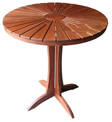 MHBGX Schreibtisch, Dekorativer Tisch, Bistrotisch Holzgarten Terrasse Rund, Holz 98Cm Außenterrasse