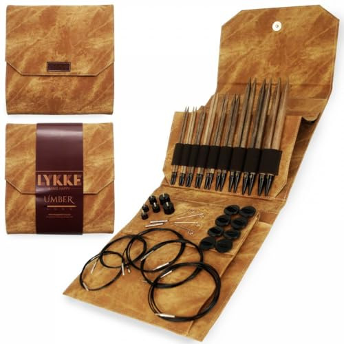 Lykke Stricknadel-Set mit langer Spitze, umberfarben