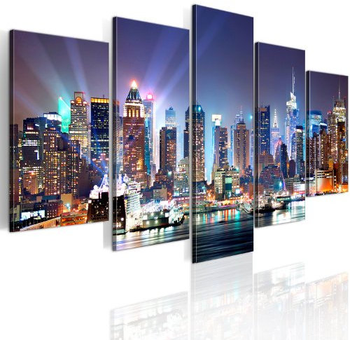 B&D XXL - Akustikbild 200x100 cm Bilder mit Akustikschaumstoff Hochleistungsschallabsorber Schallschutz Leinwandbild XXL 5 tlg Wandbild 9020099