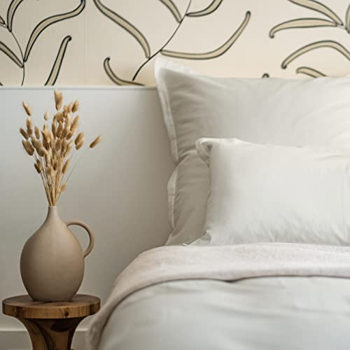 Amqua Mako Satin Bettwäsche Set 135x200cm + Kissenbezug 40x80cm, 100% ägyptische Baumwolle (Zertifiziert), beige/Sand