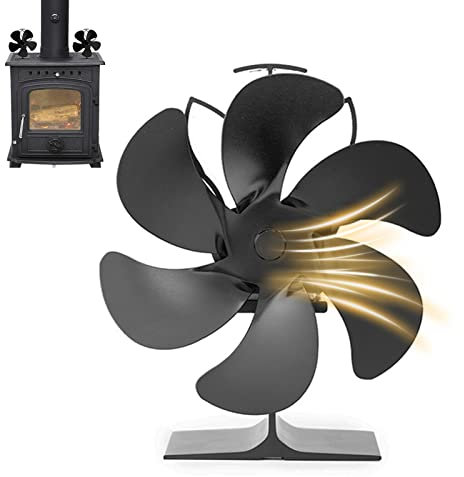 SJASD Ventola per Stufa a Legna,Ventilatore per Camino con 6 Pale,Senza Elettricità Alimentato Calore Ventola, Termoventilatore per Camino,per stufe, Camino, Stufa a Pellet, Stufa a a Legna