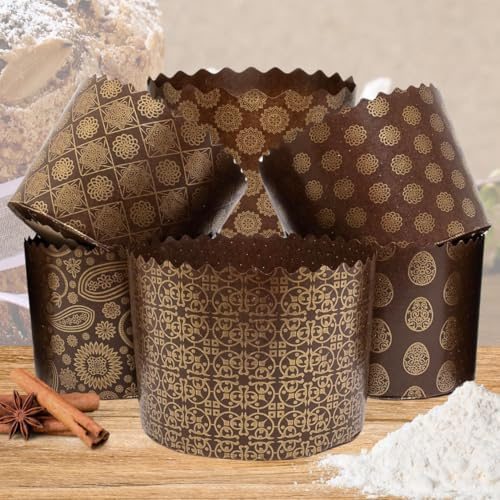 Easter Bread Forms Paska Bread Mold Kulich Paskha Pantone 12pcs Medium 350gr - Pan Stampo Per Pandoro Mold Panettone Paper Molds - Wrapper Panettone Baking Pan Stollen Form Easter Cups