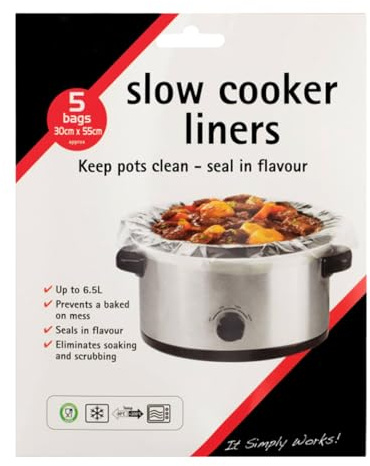 PaMeer 20pk Slow Cooker Liners, Small Cooking Bags, Up to 6.5L Count Slow Cooker Liners, Suitable for Oval & Round Pot for Kitchen Use - 30 x 55cm