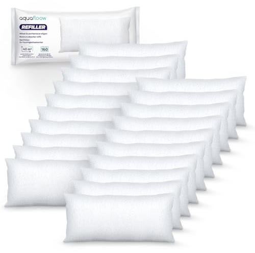 Aquafloow 20x Sachets de Granulés pour Déshumidificateur 450 g, Contrôle des Moisissures pour Pièces de 40 m² | Recharges Ultra-Absorbantes