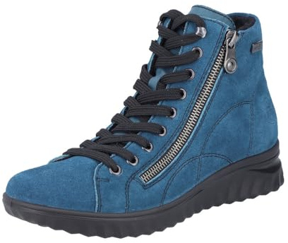 Rieker Bottes à lacets pour femme 59010 - Bleu - Taille 38 EU, bleu, 38 EU