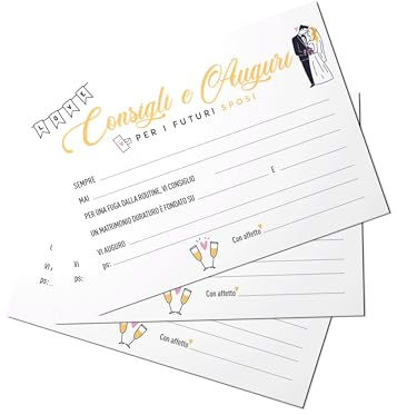 NAÏZAYA Ideas Originales Juego de Bodas – Juego de Consejos de Boda Gadget para Invitados Originales – Juegos Divertidos Regalos para los Novios – Idea de Regalo para testigos y Damas de Honor
