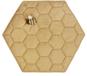 Lorena Canals Spielmatte für Kinderzimmer, Wabenmuster, Baumwolle, Honig, Größe: 90 x 90 cm