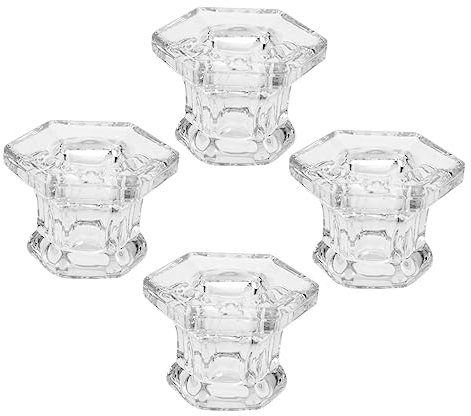 ABOOFAN 4stücke Glaskerzenhalter Mit Einfacher Design Kerzenständer-Ornament Für Haushalt Schreibtisch Kerzenständer Aus Glas Kompakt Und Dekorativ