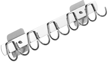 Qukaim Ganci da cucina in acciaio inox, montaggio a parete, in acciaio inossidabile, ganci adesivi da cucina, design curvo per appendere il bagno, facile installazione