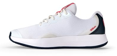 Wilson Intrigue Lite Damen-Tennisschuhe, Dynamischer Komfort und Vielseitigkeit, Weiß/Navy Blazer/Dubarry, Größe 6,5