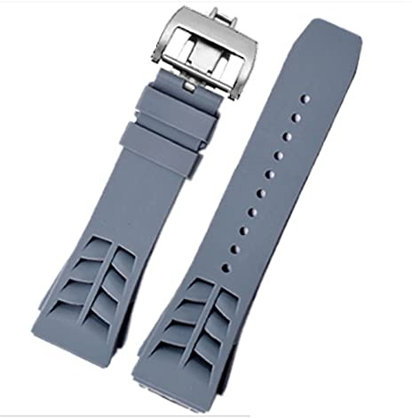 JUANZD Gummiarmband Kompatibel mit Rich-ARD Mille Uhr Armband Armbanduhren Band Herren Watch Strap Faltenschnalle(7)