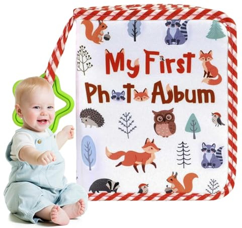 Kinder-Bilderalbum, weiches Tuch Fotobuch, Erinnerungs-Album, Tiermuster-Album, erstes Jahr Fotobuch, weiches Kinder-Fotobuch, Album-Buch, Baby-Erinnerungsalbum für Schlafzimmer