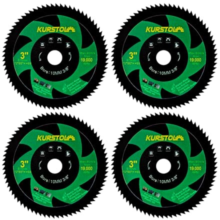 KURSTOL Disco HSS per Metallo - 4 pezzi 75mm x 10mm Dischi Taglio per Rame, Alluminio, Metallo, Non-ferroso Lamiera
